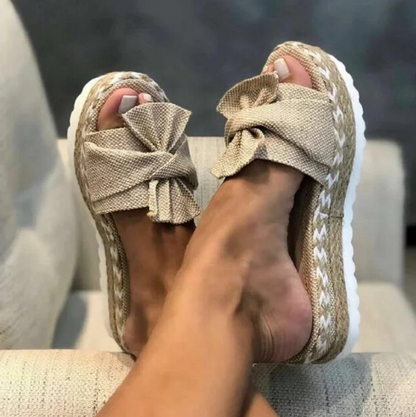 Bow Knot Slip-On Indoor Sandals