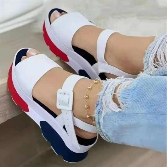 Cap Point New Platform Wedges Buckle Non-slip Beach Sandals