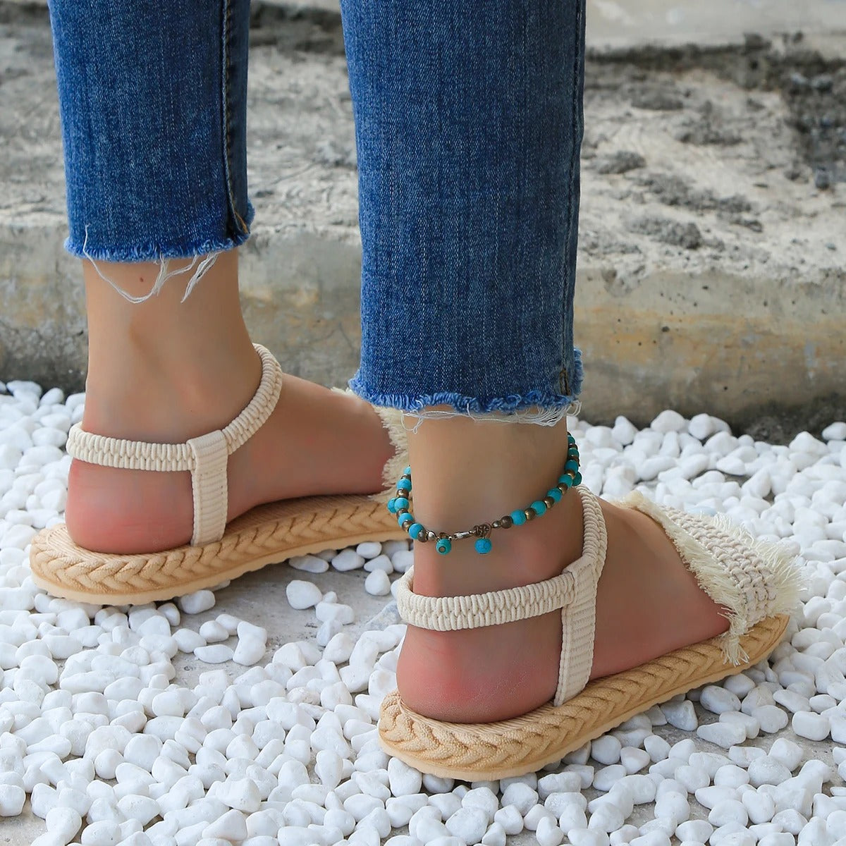 Boho Rustiek Geweven Strand Sandalen