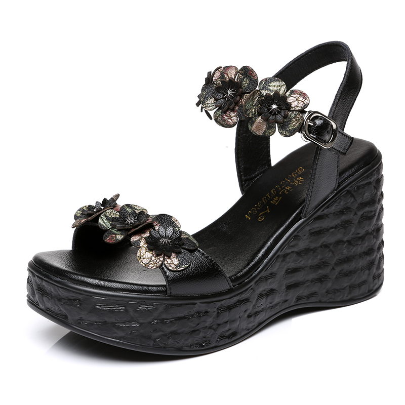 Bloemen Retro Platform Sleehakken